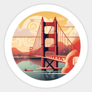 Golden Gate through Stylized Lenses Sticker
